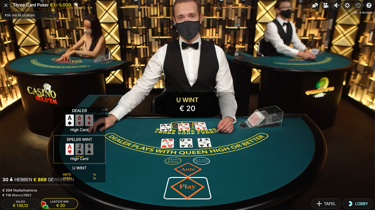 Three Card Poker live