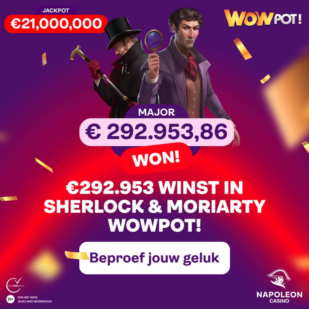 WOWPOT gewonnen bij Napoleon Casino