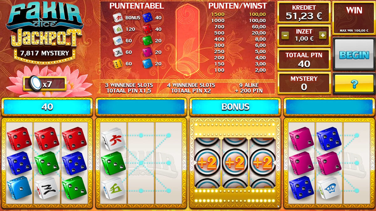 Fakir Dice Game - Bonusronde activatie screenshot screenshot