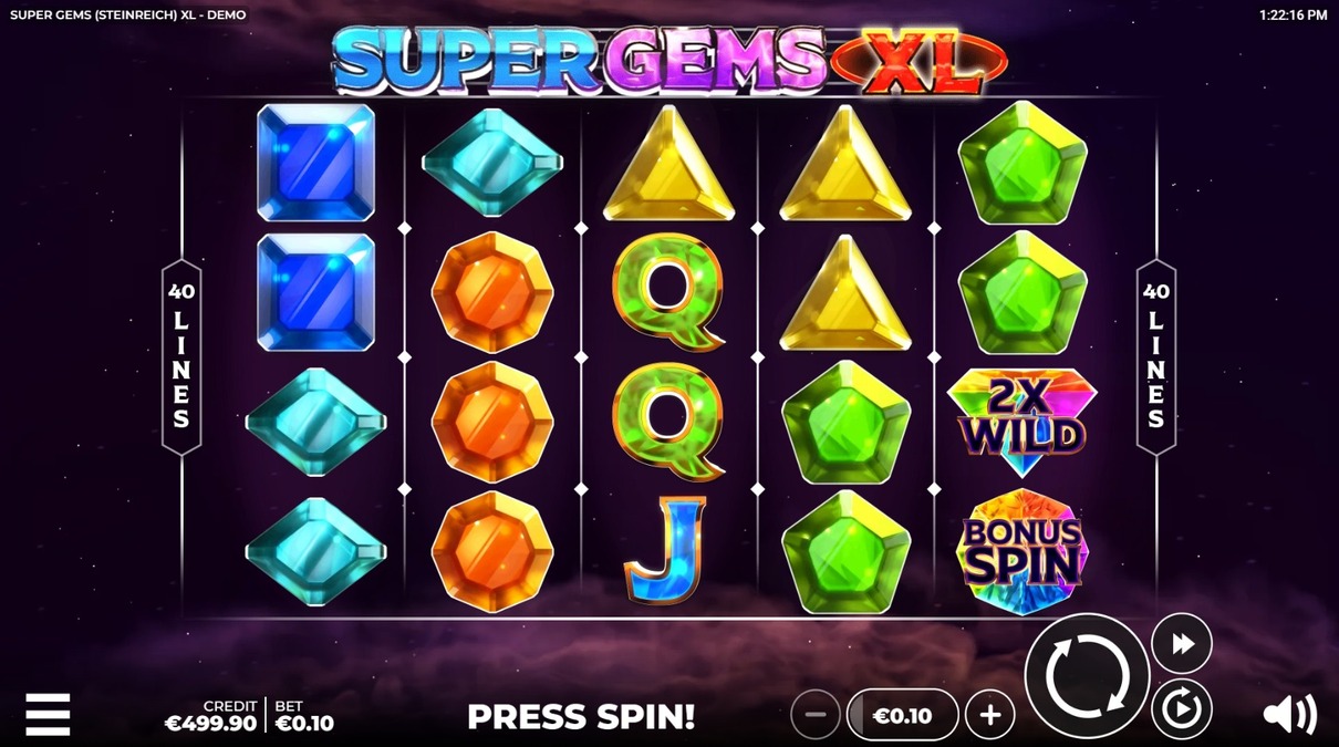 Super Gems XL (Steinreich XL) Slot - screenshot