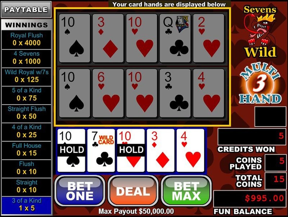 Multi Hand Sevens Wild (3 Hand) - screenshot